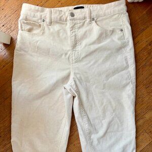 Talbots Corduroy Straight Leg Pants in Winter White Size 10